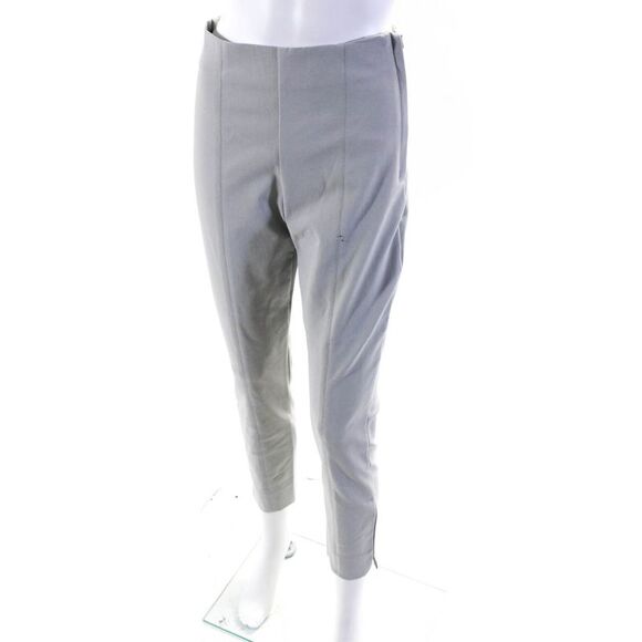 MM. La Fleur Womens Side Zipped Flat Front Buttoned Tapered Pants Gray Size 4 - Picture 2 of 7